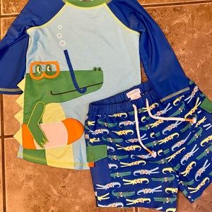 Boys 4t/5t Mud Pie rash guard swim set NWOT